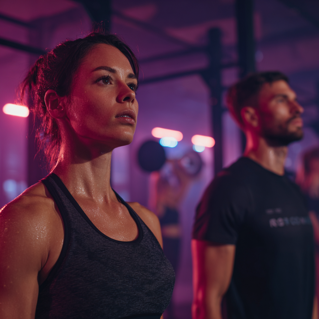 Romanian adults demonstrating the connection between mobility and strength through guided wellness exercises